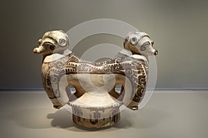Pre-Columbian artifact - statuette in the Museo del Oro - Gold Museum located in Bogota, Colombia. photo