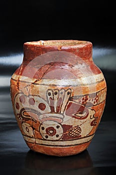 Pre-Columbian painted vase photo