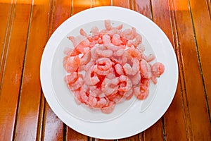 Pre-cooked shrimp dish. Caribbean cuisine