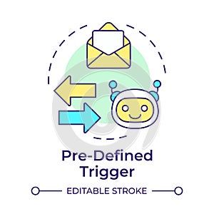 Pre defined trigger multi color concept icon photo