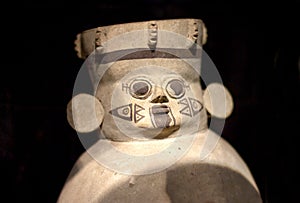 Pre inca ceramic called `Huacos` from Chancay Peruvian culture.