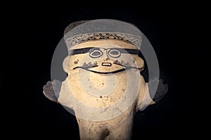 Pre inca ceramic called `Huacos` from Chancay Peruvian culture.