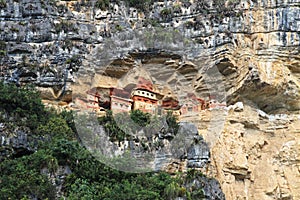 Pre inca mausoleum Revash in the mountains of northern Peru