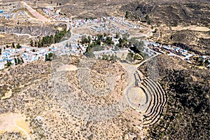 Pre-Incan amphitheatre at Chivay in Peru