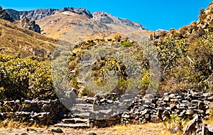 Pre-Incan ruins at Chivay in Peru photo