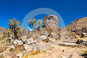 Pre-Incan ruins at Chivay in Peru photo