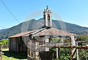 Pre-Romanesque Visigothic Landmark. San Xes de Francelos medieval Chapel. Ribadavia, Spain.