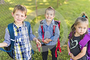 Pre school children on the school playground