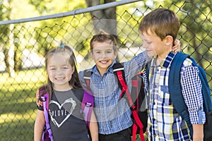 Pre school children on the school playground