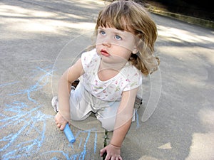 Pre-school sidewalk chalk