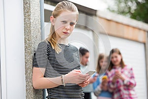 Pre Teen Girl Being Bullied By Text Message