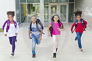 Pre-teen School Pupils Outside of the Classroom