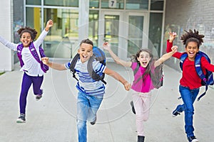 Pre-teen School Pupils Outside of the Classroom