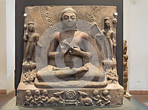 Preaching Buddha - An archaeological dig made of sandstone.