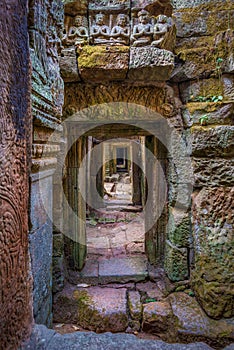 Preah Kahn Corridor, Cambodia photo