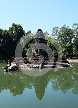 Preah Neak Pean, Siem Reap, Cambodia - a Buddhist temple old hospital from the late 12th century. Angkor Wat - UNESCO World