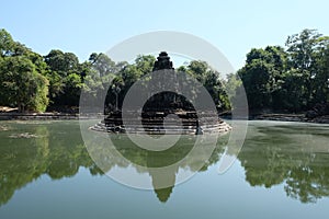 Preah Neak Pean, Siem Reap, Cambodia - a Buddhist temple old hospital from the late 12th century. Angkor Wat - UNESCO World