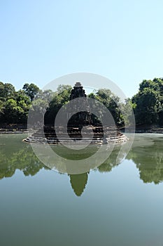 Preah Neak Pean, Siem Reap, Cambodia - a Buddhist temple old hospital from the late 12th century. Angkor Wat - UNESCO World