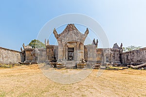 Preah vihear temple golden grass yard