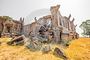 Preah vihear temple grass yard