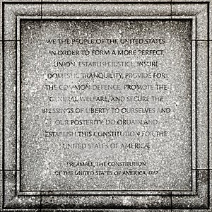 Preamble of the USA constitution photo