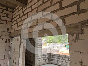 Precast concrete lintels are installed on wall openings such as doors and windows to support the bricks above.