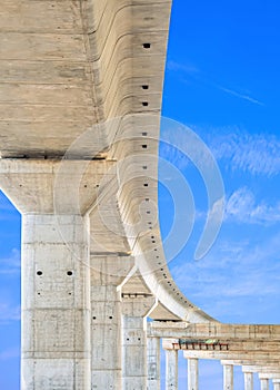 Precast Concrete Pillar of Curve Elevated Expressway Structure over Road Construction Site