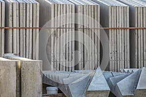 Precast concrete walls in rack