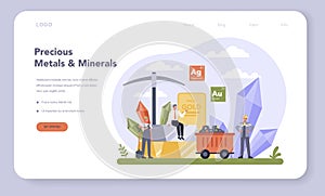 Precios metal and minerals industry web banner or landing page photo