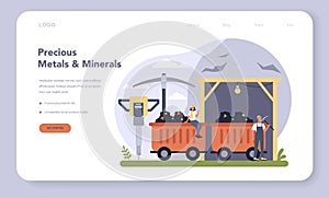 Precios metal and minerals industry web banner or landing page photo