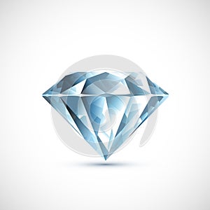 Precious blue diamond Isolated on white background