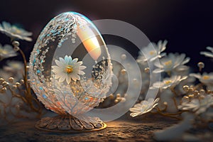 The precious Easter egg with a magical life inside created with Generative AI