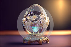 The precious Easter egg with a magical life inside created with Generative AI