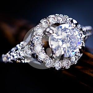 Precious Engagement Diamond Ring : close up photo