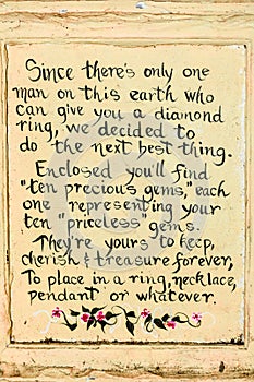 Precious Gem Sign, Hand Written