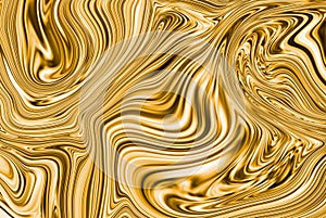 Precious metal flow image. Marble abstract background digital illustration. Liquid gold surface artwork, 3d illustration
