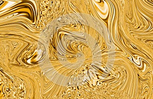 Precious metal flow image. Marble abstract background digital illustration. Liquid gold surface artwork. 3d illustration