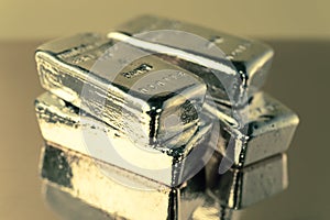 Precious shiny gold bars. Background for finance banking concept. Trade precious metals. Bullions.