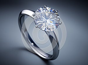 Precious shiny solitaire diamond ring