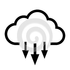 Precipitations and rainfall vector icon