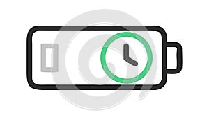 Precise Battery Time Remaining Status Icon, vector design Generative AI