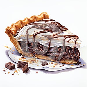 Precise And Bold: A Graphic Illustration Of Chocolate Pie photo