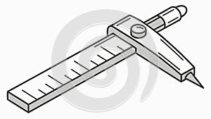 Precision Caliper Tool, Measurement and Engineering, vector design Generative AI