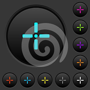 Precise cursor dark push buttons with color icons