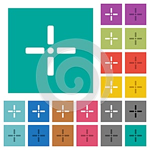 Precise cursor square flat multi colored icons