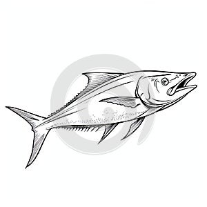 Precise Linework Illustration Of A Strong Facial Expression Fish photo