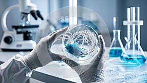 Precise Scientific Experiment CloseUp of Scientists Hands