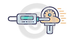 Precision Caliper Tool, Engineering Accuracy Measurement, vector design Generative AI
