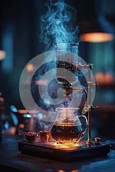Precision Coffee Brewing with Steam and Warm Glow