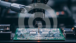 precision electronic board assembly by micro-soldering robot arm